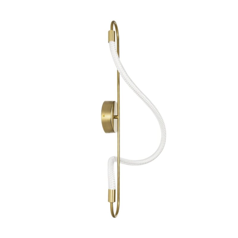 kelvo® GLOW 61683 Μοντέρνο Φωτιστικό Τοίχου – Απλίκα LED 18W 1800lm 360° AC 220-240V IP20 Ρυθμιζόμενο Λευκό CCT με On/Off 2700K/4500K/6000K – Lumileds SMD Chip – Χρυσό Πλατίνα & Λευκό Νήμα – Μ30 x Π15 x Υ70cm – 3 Χρόνια Εγγύηση