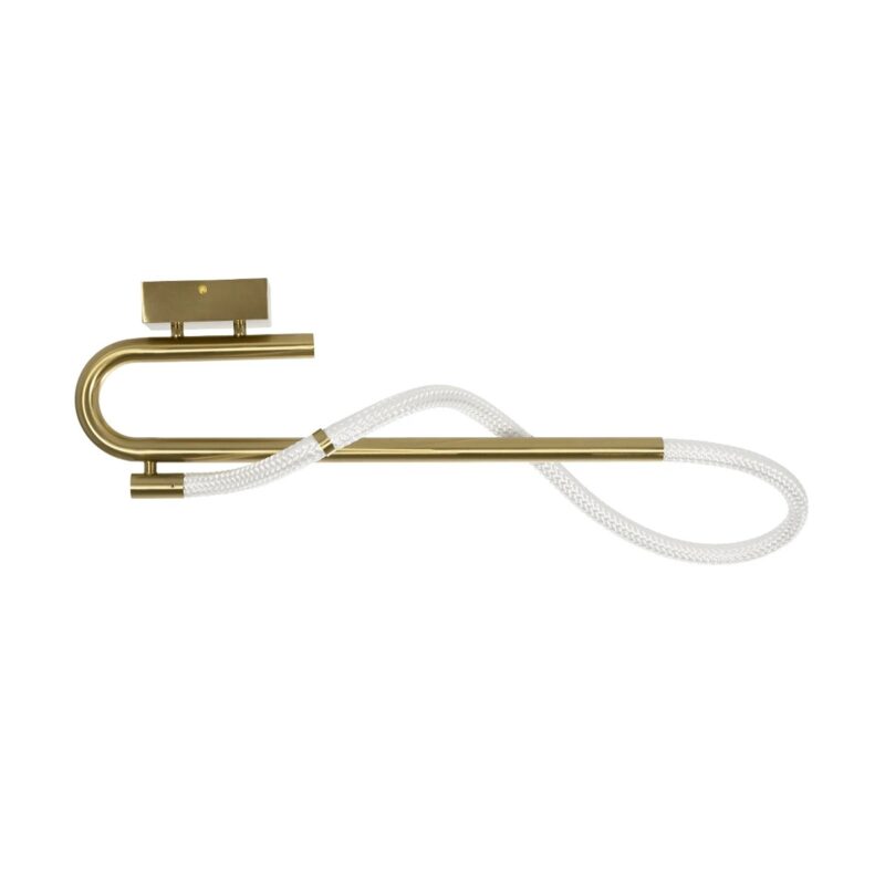 kelvo® GLOW 61684 Μοντέρνο Φωτιστικό Οροφής LED 18W 1800lm 360° AC 220-240V IP20 Ρυθμιζόμενο Λευκό CCT με On/Off 2700K/4500K/6000K – Lumileds SMD Chip – Χρυσό Πλατίνα & Λευκό Νήμα – Μ65 x Π30 x Υ30cm – 3 Χρόνια Εγγύηση