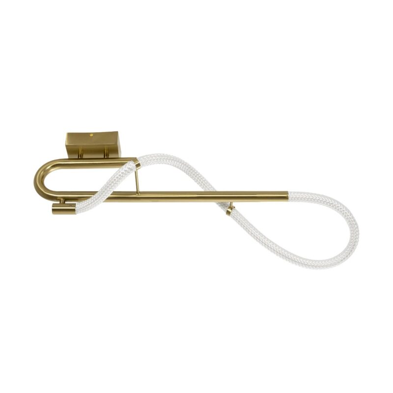 kelvo® GLOW 61684 Μοντέρνο Φωτιστικό Οροφής LED 18W 1800lm 360° AC 220-240V IP20 Ρυθμιζόμενο Λευκό CCT με On/Off 2700K/4500K/6000K – Lumileds SMD Chip – Χρυσό Πλατίνα & Λευκό Νήμα – Μ65 x Π30 x Υ30cm – 3 Χρόνια Εγγύηση