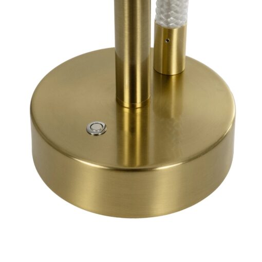 kelvo® GLOW 61685 Μοντέρνο Επιτραπέζιο Φωτιστικό Πορτατίφ LED 18W 1800lm 360° AC 220-240V IP20 Ρυθμιζόμενο Λευκό CCT με Αφή 2700K/4500K/6000K Dimmable – Lumileds SMD Chip – Χρυσό Πλατίνα & Λευκό Νήμα – Μ30 x Π30 x Υ60cm – 3 Χρόνια Εγγύηση