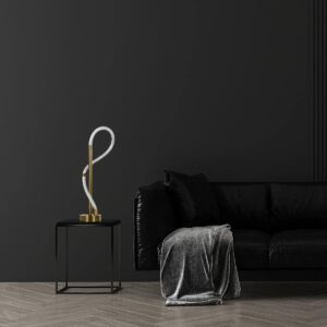 kelvo® GLOW 61685 Μοντέρνο Επιτραπέζιο Φωτιστικό Πορτατίφ LED 18W 1800lm 360° AC 220-240V IP20 Ρυθμιζόμενο Λευκό CCT με Αφή 2700K/4500K/6000K Dimmable – Lumileds SMD Chip – Χρυσό Πλατίνα & Λευκό Νήμα – Μ30 x Π30 x Υ60cm – 3 Χρόνια Εγγύηση