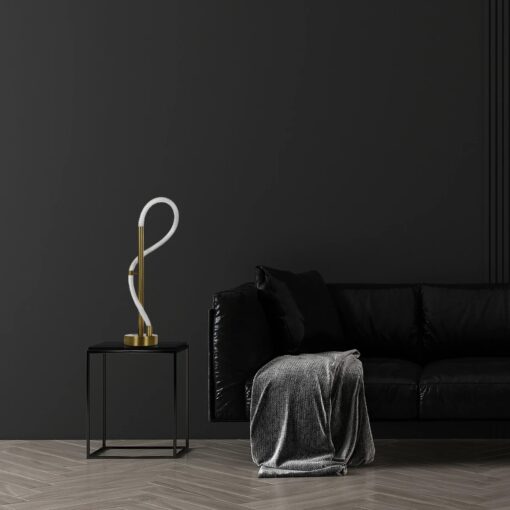 kelvo® GLOW 61685 Μοντέρνο Επιτραπέζιο Φωτιστικό Πορτατίφ LED 18W 1800lm 360° AC 220-240V IP20 Ρυθμιζόμενο Λευκό CCT με Αφή 2700K/4500K/6000K Dimmable – Lumileds SMD Chip – Χρυσό Πλατίνα & Λευκό Νήμα – Μ30 x Π30 x Υ60cm – 3 Χρόνια Εγγύηση