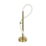kelvo® GLOW 61685 Μοντέρνο Επιτραπέζιο Φωτιστικό Πορτατίφ LED 18W 1800lm 360° AC 220-240V IP20 Ρυθμιζόμενο Λευκό CCT με Αφή 2700K/4500K/6000K Dimmable – Lumileds SMD Chip – Χρυσό Πλατίνα & Λευκό Νήμα – Μ30 x Π30 x Υ60cm – 3 Χρόνια Εγγύηση