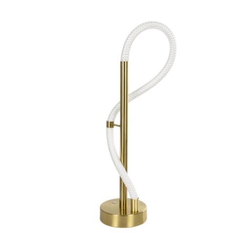 kelvo® GLOW 61685 Μοντέρνο Επιτραπέζιο Φωτιστικό Πορτατίφ LED 18W 1800lm 360° AC 220-240V IP20 Ρυθμιζόμενο Λευκό CCT με Αφή 2700K/4500K/6000K Dimmable – Lumileds SMD Chip – Χρυσό Πλατίνα & Λευκό Νήμα – Μ30 x Π30 x Υ60cm – 3 Χρόνια Εγγύηση