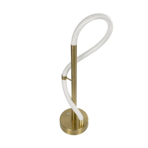 kelvo® GLOW 61685 Μοντέρνο Επιτραπέζιο Φωτιστικό Πορτατίφ LED 18W 1800lm 360° AC 220-240V IP20 Ρυθμιζόμενο Λευκό CCT με Αφή 2700K/4500K/6000K Dimmable – Lumileds SMD Chip – Χρυσό Πλατίνα & Λευκό Νήμα – Μ30 x Π30 x Υ60cm – 3 Χρόνια Εγγύηση