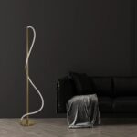 kelvo® GLOW 61686 Μοντέρνο Επιδαπέδιο Φωτιστικό LED 30W 3000lm 360° AC 220-240V IP20 Ρυθμιζόμενο Λευκό CCT με Αφή 2700K/4500K/6000K Dimmable – Lumileds SMD Chip – Χρυσό Πλατίνα & Λευκό Νήμα – Μ45 x Π45 x Υ160cm – 3 Χρόνια Εγγύηση