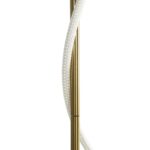 kelvo® GLOW 61686 Μοντέρνο Επιδαπέδιο Φωτιστικό LED 30W 3000lm 360° AC 220-240V IP20 Ρυθμιζόμενο Λευκό CCT με Αφή 2700K/4500K/6000K Dimmable – Lumileds SMD Chip – Χρυσό Πλατίνα & Λευκό Νήμα – Μ45 x Π45 x Υ160cm – 3 Χρόνια Εγγύηση