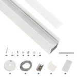 GLOBOSTAR® ALP-LINEAR LUMILINE 61763-3M Επιφανειακό / Κρεμαστό / Επιτοίχιο Προφίλ Αλουμινίου με Λευκό Γαλακτερό Πατητό Κάλυμμα για Ταινίες LED IP20 – Λευκό Ματ – Μ300 x Π3.5 x Υ7cm