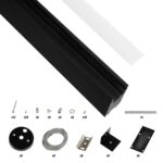 GLOBOSTAR® ALP-LINEAR LUMILINE 61764-3M Επιφανειακό / Κρεμαστό / Επιτοίχιο Προφίλ Αλουμινίου με Λευκό Γαλακτερό Πατητό Κάλυμμα για Ταινίες LED IP20 – Μαύρο Ματ – Μ300 x Π3.5 x Υ7cm