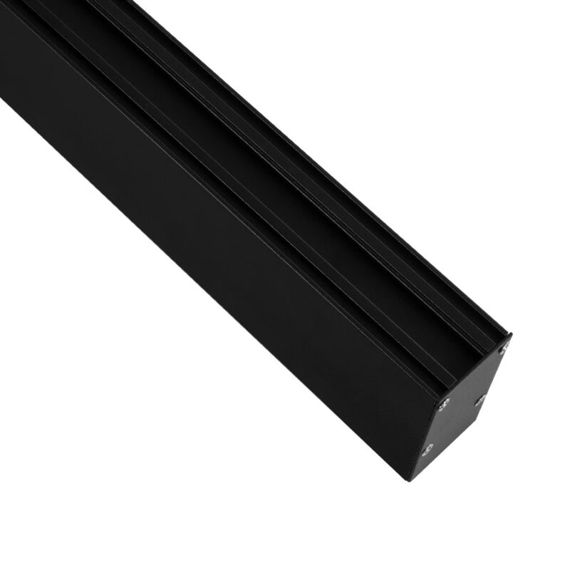 GLOBOSTAR® ALP-LINEAR LUMILINE 61764-3M Επιφανειακό / Κρεμαστό / Επιτοίχιο Προφίλ Αλουμινίου με Λευκό Γαλακτερό Πατητό Κάλυμμα για Ταινίες LED IP20 – Μαύρο Ματ – Μ300 x Π3.5 x Υ7cm