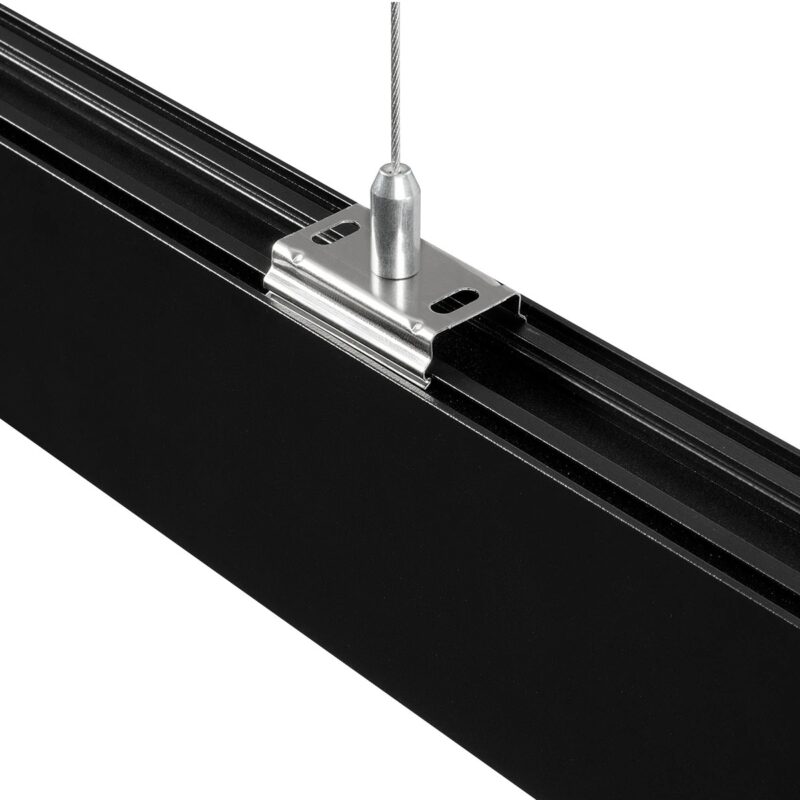 GLOBOSTAR® ALP-LINEAR LUMILINE 61764-3M Επιφανειακό / Κρεμαστό / Επιτοίχιο Προφίλ Αλουμινίου με Λευκό Γαλακτερό Πατητό Κάλυμμα για Ταινίες LED IP20 – Μαύρο Ματ – Μ300 x Π3.5 x Υ7cm