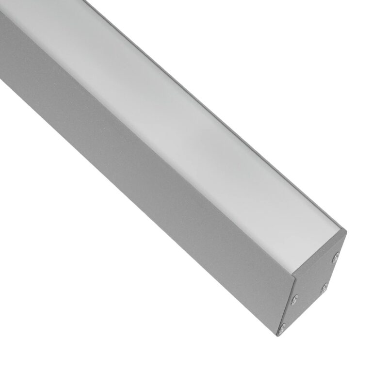 GLOBOSTAR® ALP-LINEAR LUMILINE 61765-3M Επιφανειακό / Κρεμαστό / Επιτοίχιο Προφίλ Αλουμινίου με Λευκό Γαλακτερό Πατητό Κάλυμμα για Ταινίες LED IP20 – Γκρι Ανθρακί Ματ – Μ300 x Π3.5 x Υ7cm