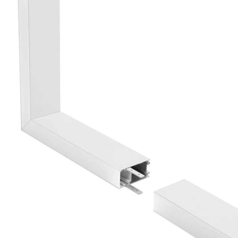 GLOBOSTAR® ALP-CORNER-SIDE90 LUMILINE 61766 Επιφανειακό / Κρεμαστό Προφίλ Αλουμινίου Γωνία με Λευκό Γαλακτερό Πατητό Κάλυμμα για Ταινίες LED IP20 – Λευκό Ματ – Μ30 x Π3.5 x Υ7cm
