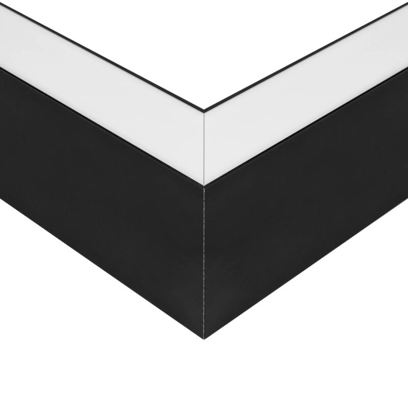 GLOBOSTAR® ALP-CORNER-SIDE90 LUMILINE 61767 Επιφανειακό / Κρεμαστό Προφίλ Αλουμινίου Γωνία με Λευκό Γαλακτερό Πατητό Κάλυμμα για Ταινίες LED IP20 – Μαύρο Ματ – Μ30 x Π3.5 x Υ7cm