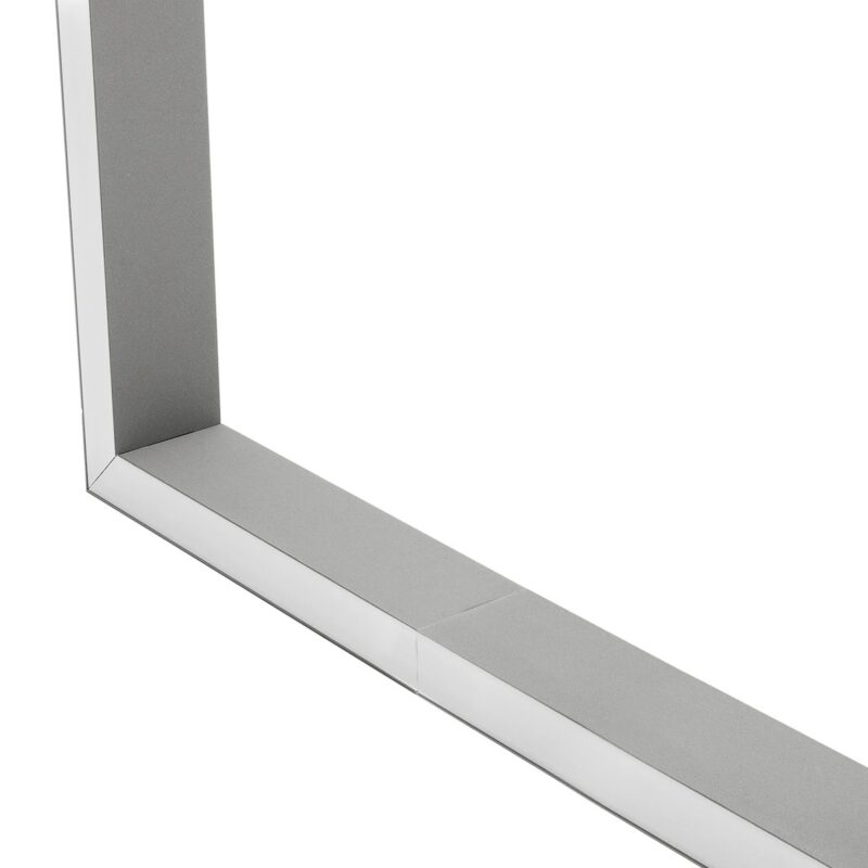 GLOBOSTAR® ALP-CORNER-SIDE90 LUMILINE 61768 Επιφανειακό / Κρεμαστό Προφίλ Αλουμινίου Γωνία με Λευκό Γαλακτερό Πατητό Κάλυμμα για Ταινίες LED IP20 – Γκρι Ανθρακί Ματ – Μ30 x Π3.5 x Υ7cm