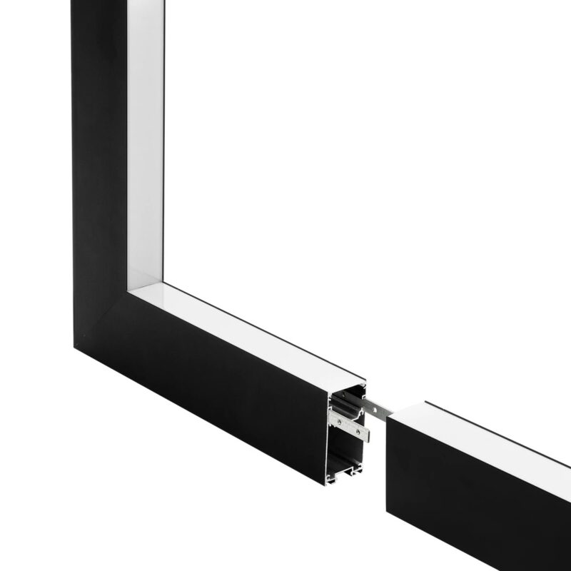 GLOBOSTAR® ALP-CORNER-IN90 LUMILINE 61770 Επιφανειακό / Κρεμαστό Προφίλ Αλουμινίου Γωνία με Λευκό Γαλακτερό Πατητό Κάλυμμα για Ταινίες LED IP20 – Μαύρο Ματ – Μ30 x Π3.5 x Υ7cm