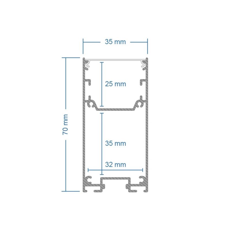 GLOBOSTAR® ALP-CORNER-IN90 LUMILINE 61770 Επιφανειακό / Κρεμαστό Προφίλ Αλουμινίου Γωνία με Λευκό Γαλακτερό Πατητό Κάλυμμα για Ταινίες LED IP20 – Μαύρο Ματ – Μ30 x Π3.5 x Υ7cm
