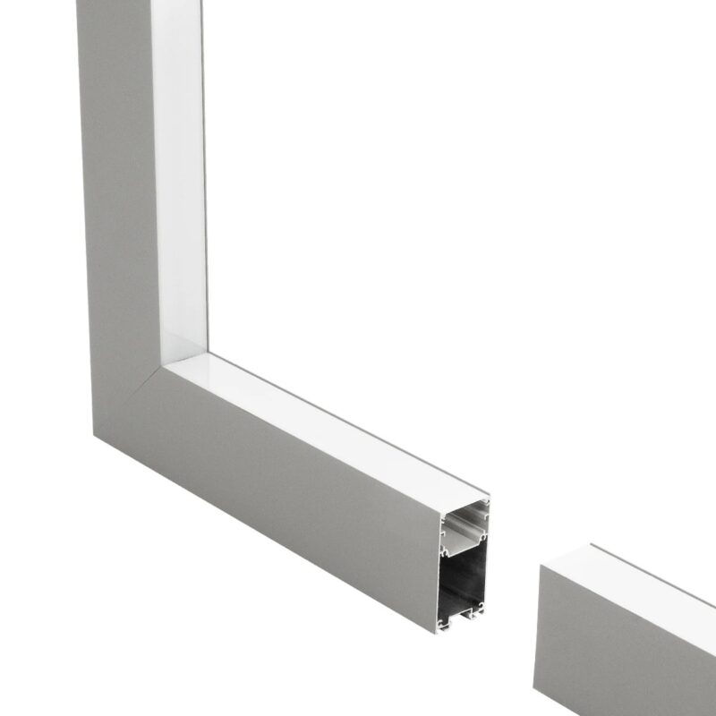 GLOBOSTAR® ALP-CORNER-IN90 LUMILINE 61771 Επιφανειακό / Κρεμαστό Προφίλ Αλουμινίου Γωνία με Λευκό Γαλακτερό Πατητό Κάλυμμα για Ταινίες LED IP20 – Γκρι Ανθρακί Ματ – Μ30 x Π3.5 x Υ7cm