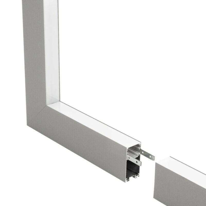 GLOBOSTAR® ALP-CORNER-IN90 LUMILINE 61771 Επιφανειακό / Κρεμαστό Προφίλ Αλουμινίου Γωνία με Λευκό Γαλακτερό Πατητό Κάλυμμα για Ταινίες LED IP20 – Γκρι Ανθρακί Ματ – Μ30 x Π3.5 x Υ7cm