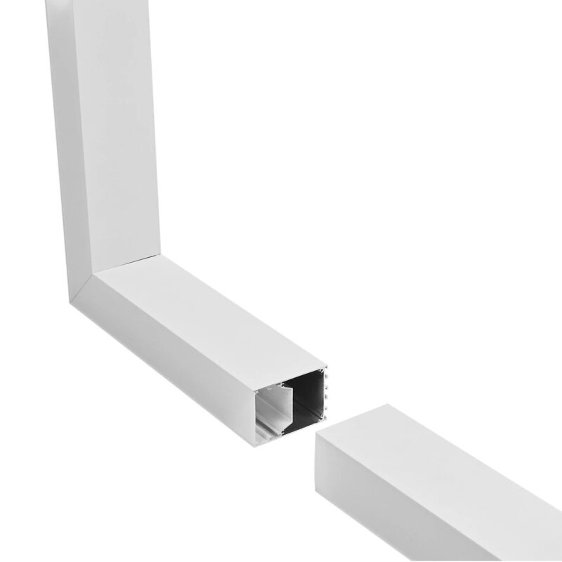 GLOBOSTAR® ALP-CORNER-SIDE90 BRIGHTRAIL 61777 Επιφανειακό / Κρεμαστό Προφίλ Αλουμινίου Γωνία με Λευκό Γαλακτερό Πατητό Κάλυμμα για Ταινίες LED IP20 – Λευκό Ματ – Μ30 x Π5 x Υ7.5cm