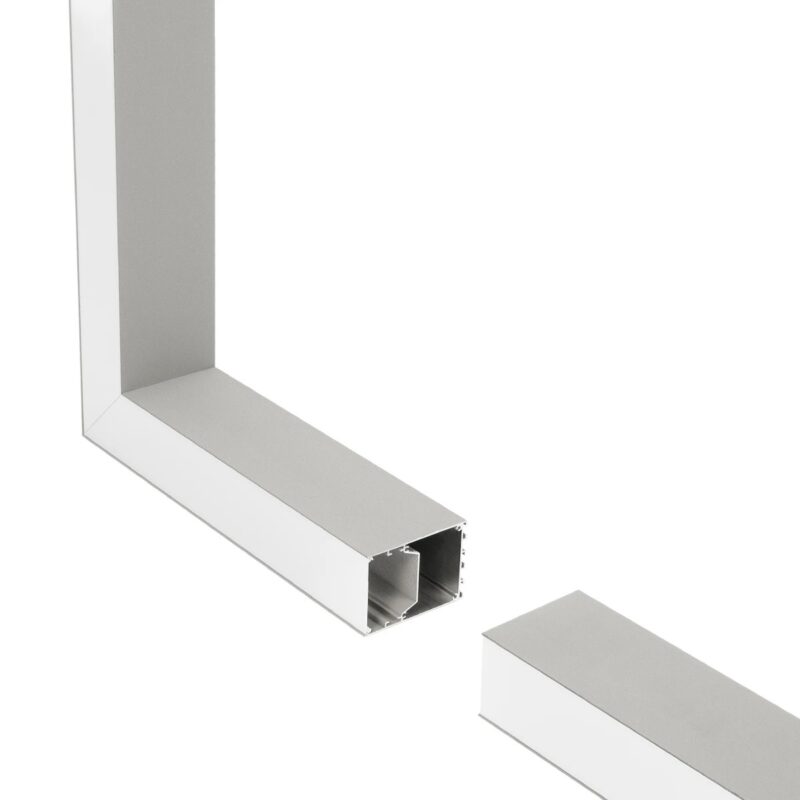 GLOBOSTAR® ALP-CORNER-SIDE90 BRIGHTRAIL 61779 Επιφανειακό / Κρεμαστό Προφίλ Αλουμινίου Γωνία με Λευκό Γαλακτερό Πατητό Κάλυμμα για Ταινίες LED IP20 – Γκρι Ανθρακί Ματ – Μ30 x Π5 x Υ7.5cm