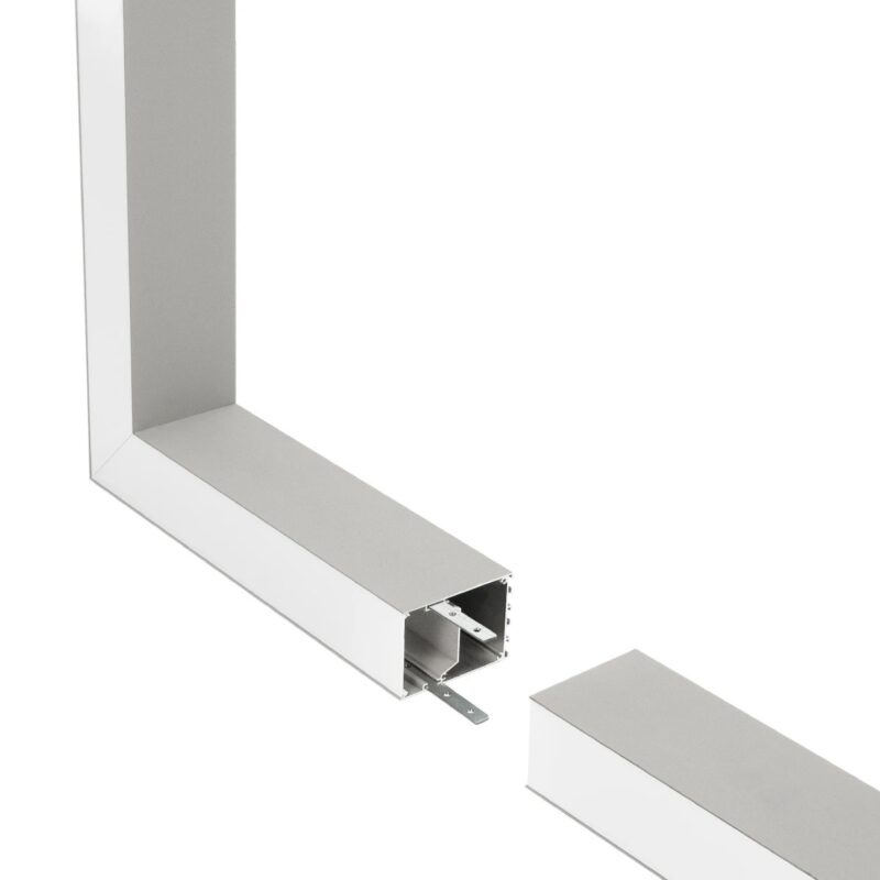 GLOBOSTAR® ALP-CORNER-SIDE90 BRIGHTRAIL 61779 Επιφανειακό / Κρεμαστό Προφίλ Αλουμινίου Γωνία με Λευκό Γαλακτερό Πατητό Κάλυμμα για Ταινίες LED IP20 – Γκρι Ανθρακί Ματ – Μ30 x Π5 x Υ7.5cm