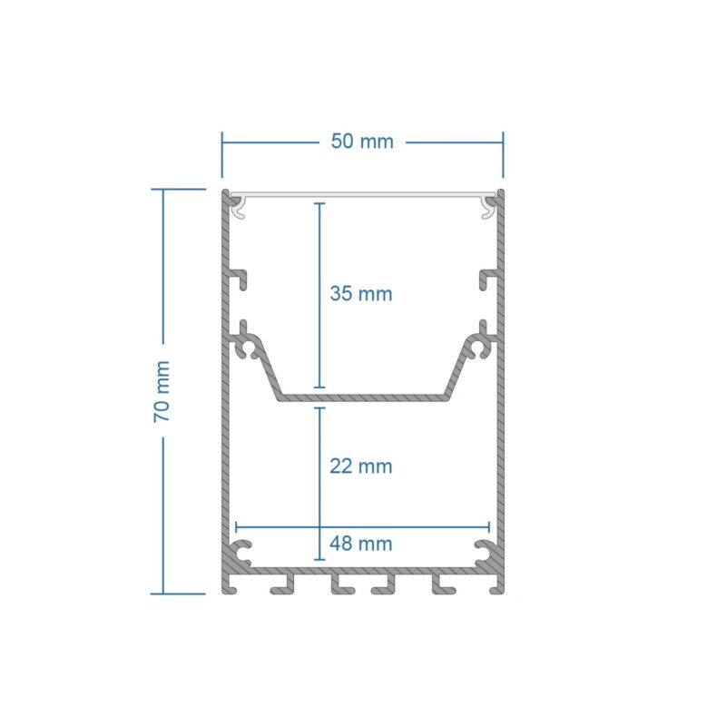 GLOBOSTAR® ALP-CORNER-SIDE90 BRIGHTRAIL 61779 Επιφανειακό / Κρεμαστό Προφίλ Αλουμινίου Γωνία με Λευκό Γαλακτερό Πατητό Κάλυμμα για Ταινίες LED IP20 – Γκρι Ανθρακί Ματ – Μ30 x Π5 x Υ7.5cm