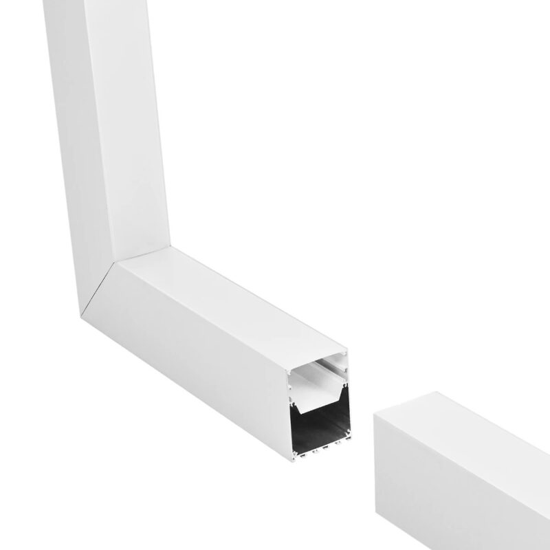 GLOBOSTAR® ALP-CORNER-IN90 BRIGHTRAIL 61780 Επιφανειακό / Κρεμαστό Προφίλ Αλουμινίου Γωνία με Λευκό Γαλακτερό Πατητό Κάλυμμα για Ταινίες LED IP20 – Λευκό Ματ – Μ30 x Π5 x Υ7.5cm