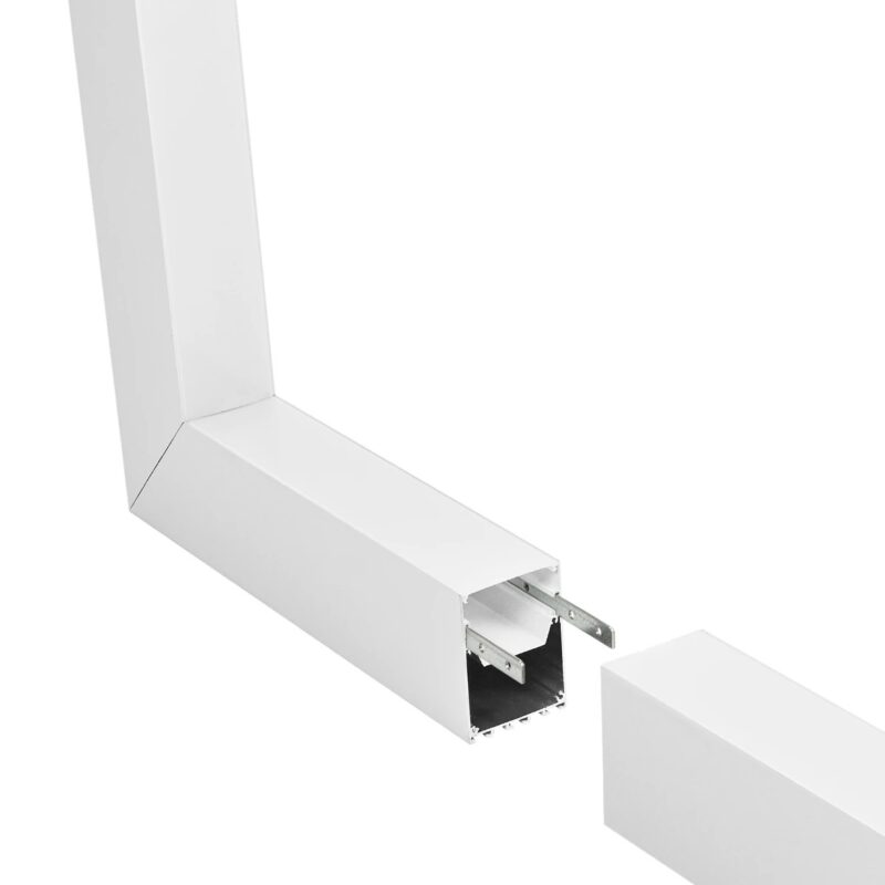 GLOBOSTAR® ALP-CORNER-IN90 BRIGHTRAIL 61780 Επιφανειακό / Κρεμαστό Προφίλ Αλουμινίου Γωνία με Λευκό Γαλακτερό Πατητό Κάλυμμα για Ταινίες LED IP20 – Λευκό Ματ – Μ30 x Π5 x Υ7.5cm