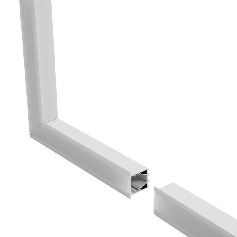 GLOBOSTAR® ALP-CORNER-SIDE90 RECESSA 61788 Χωνευτό Προφίλ Αλουμινίου Γωνία με Λευκό Γαλακτερό Πατητό Κάλυμμα για Ταινίες LED IP20 – Λευκό Ματ – Μ30 x Π3.5 x Υ4cm