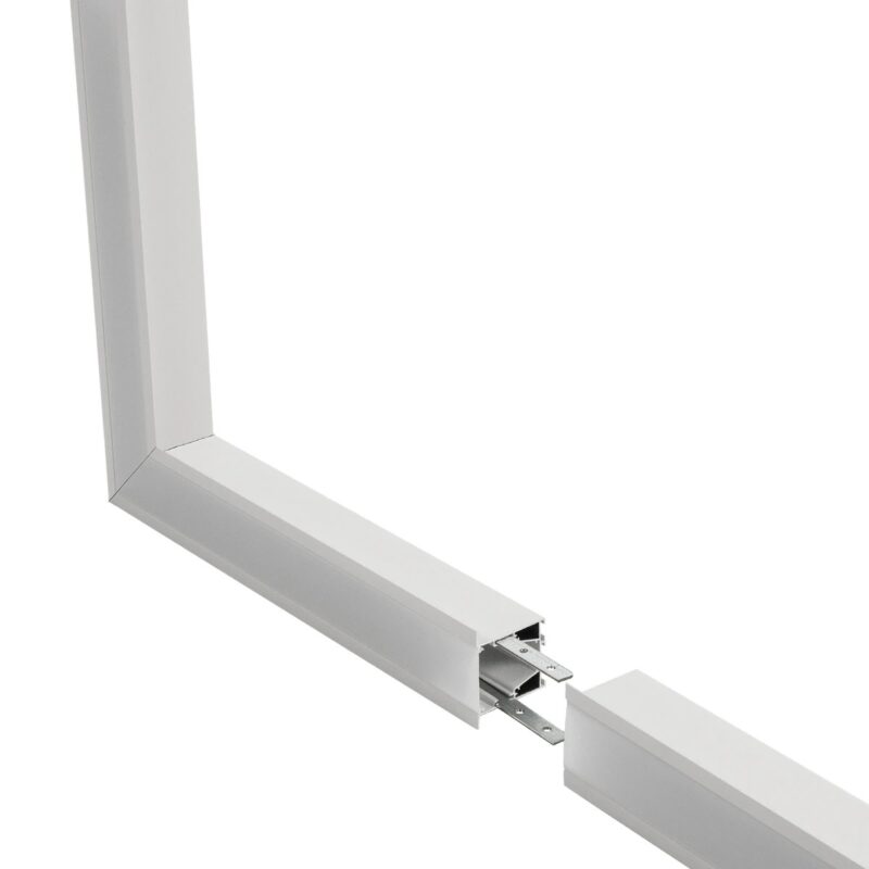 GLOBOSTAR® ALP-CORNER-SIDE90 RECESSA 61788 Χωνευτό Προφίλ Αλουμινίου Γωνία με Λευκό Γαλακτερό Πατητό Κάλυμμα για Ταινίες LED IP20 – Λευκό Ματ – Μ30 x Π3.5 x Υ4cm