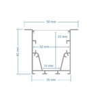 GLOBOSTAR® ALP-CORNER-SIDE90 RECESSA 61788 Χωνευτό Προφίλ Αλουμινίου Γωνία με Λευκό Γαλακτερό Πατητό Κάλυμμα για Ταινίες LED IP20 – Λευκό Ματ – Μ30 x Π3.5 x Υ4cm