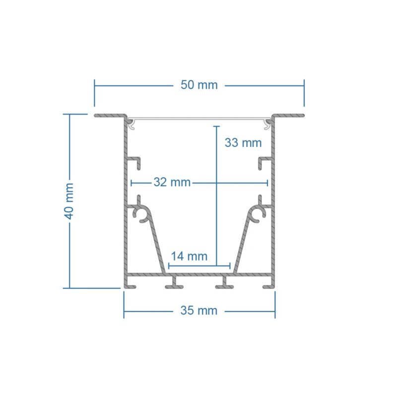 GLOBOSTAR® ALP-CORNER-SIDE90 RECESSA 61788 Χωνευτό Προφίλ Αλουμινίου Γωνία με Λευκό Γαλακτερό Πατητό Κάλυμμα για Ταινίες LED IP20 – Λευκό Ματ – Μ30 x Π3.5 x Υ4cm