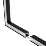 GLOBOSTAR® ALP-CORNER-SIDE90 RECESSA 61789 Χωνευτό Προφίλ Αλουμινίου Γωνία με Λευκό Γαλακτερό Πατητό Κάλυμμα για Ταινίες LED IP20 – Μαύρο Ματ – Μ30 x Π3.5 x Υ4cm