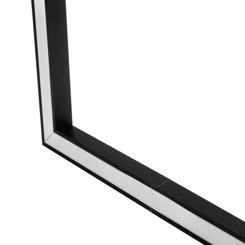 GLOBOSTAR® ALP-CORNER-SIDE90 RECESSA 61789 Χωνευτό Προφίλ Αλουμινίου Γωνία με Λευκό Γαλακτερό Πατητό Κάλυμμα για Ταινίες LED IP20 – Μαύρο Ματ – Μ30 x Π3.5 x Υ4cm