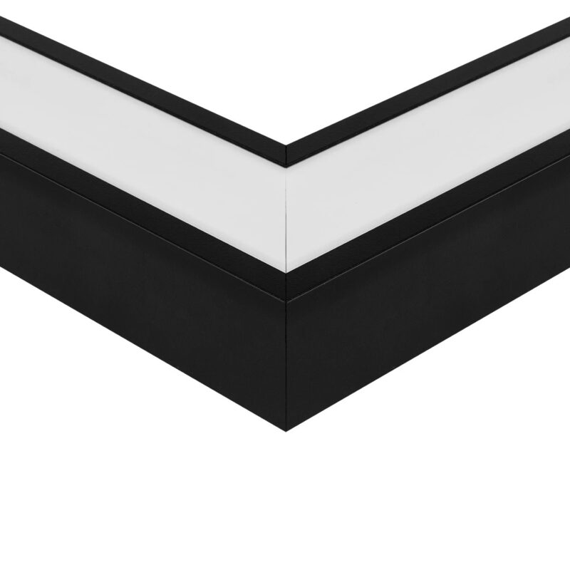 GLOBOSTAR® ALP-CORNER-SIDE90 RECESSA 61789 Χωνευτό Προφίλ Αλουμινίου Γωνία με Λευκό Γαλακτερό Πατητό Κάλυμμα για Ταινίες LED IP20 – Μαύρο Ματ – Μ30 x Π3.5 x Υ4cm