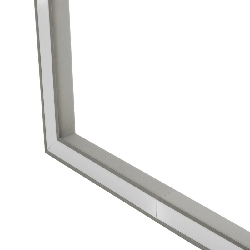 GLOBOSTAR® ALP-CORNER-SIDE90 RECESSA 61790 Χωνευτό Προφίλ Αλουμινίου Γωνία με Λευκό Γαλακτερό Πατητό Κάλυμμα για Ταινίες LED IP20 – Γκρι Ανθρακί Ματ – Μ30 x Π3.5 x Υ4cm