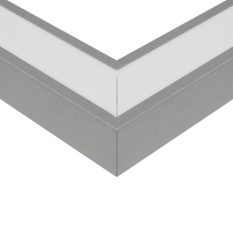 GLOBOSTAR® ALP-CORNER-SIDE90 RECESSA 61790 Χωνευτό Προφίλ Αλουμινίου Γωνία με Λευκό Γαλακτερό Πατητό Κάλυμμα για Ταινίες LED IP20 – Γκρι Ανθρακί Ματ – Μ30 x Π3.5 x Υ4cm
