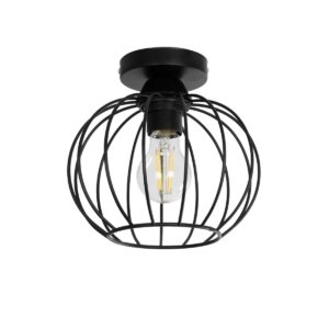 GLOBOSTAR® BITUIN 201-0116 Μοντέρνο Φωτιστικό Οροφής με Ντουί 1 x E27 AC 220-240V IP20 – Μαύρο – Μ21 x Π21 x Υ18cm