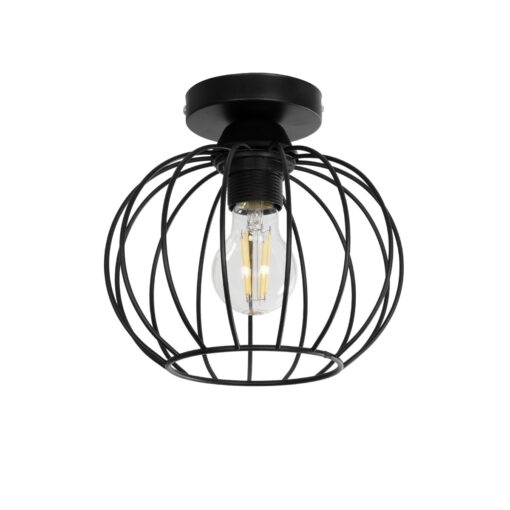 GLOBOSTAR® BITUIN 201-0116 Μοντέρνο Φωτιστικό Οροφής με Ντουί 1 x E27 AC 220-240V IP20 – Μαύρο – Μ21 x Π21 x Υ18cm
