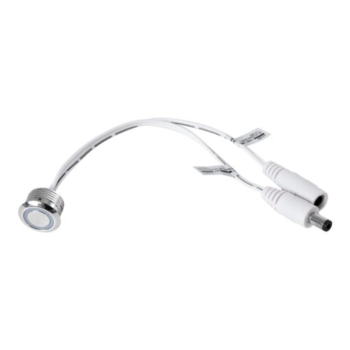 GLOBOSTAR® BUTTON 70793 Φωτιζόμενος Χωνευτός Διακόπτης Αφής On/Off & Push Dimming LED DC 12-24V 1 x 4A 96W Max IP20 Μπλε – Μ2 x Π2 x Υ1.2cm – 2 Χρόνια Εγγύηση