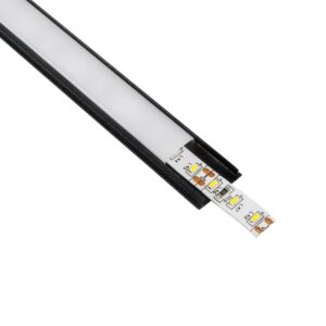 GLOBOSTAR® ALP-LINEAR CURBARIO 70804-1M Επιφανειακό Εύκαμπτο Προφίλ Αλουμινίου με Λευκό Γαλακτερό Πατητό Κάλυμμα για Ταινίες LED IP20 – Μαύρο & Λευκό – Μ100 x Π1.8 x Υ0.5cm