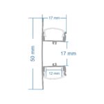 GLOBOSTAR® ALP-WALL-UPDOWN CONCEALED 70844-1M Επιφανειακό Προφίλ Αλουμινίου Ειδικό για Δημιουργία Κρυφού Φωτισμού Up & Down με Λευκό Γαλακτερό Πατητό Κάλυμμα για Ταινίες LED IP20 – Ασημί & Λευκό – Μ100 x Π5 x Υ1.7cm