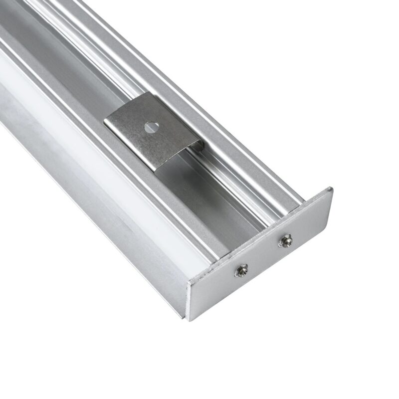 GLOBOSTAR® ALP-WALL-UPDOWN CONCEALED 70844-1M Επιφανειακό Προφίλ Αλουμινίου Ειδικό για Δημιουργία Κρυφού Φωτισμού Up & Down με Λευκό Γαλακτερό Πατητό Κάλυμμα για Ταινίες LED IP20 – Ασημί & Λευκό – Μ100 x Π5 x Υ1.7cm