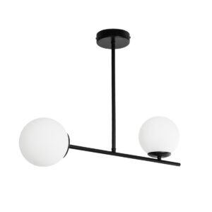 GLOBOSTAR® GLOBUS 201-0118 Μοντέρνο Φωτιστικό Οροφής με Ντουί 2 x E27 AC 220-240V IP20 – Μαύρο & Λευκό – Μ65 x Π15 x Υ23cm