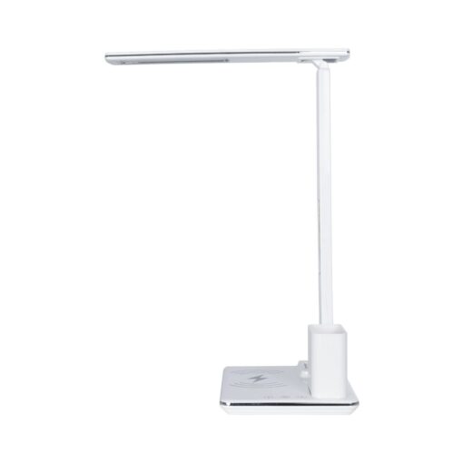 GLOBOSTAR® ZENTIME 76554 Μοντέρνο Επιτραπέζιο Φωτιστικό Γραφείου με Ασύρματη Φόρτιση 15W 3A & Ψηφιακό Ρολόι LED 3.5W 350lm 120° DC 5V με USB-C IP20 Ρυθμιζόμενο Λευκό CCT με Αφή 2700K/4500K/6000K Dimmable – Sanan SMD Chip – Μαύρο – Μ19.5 x Π14.5 x Υ38.8cm – 2 Χρόνια Εγγύηση