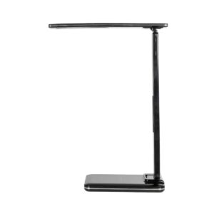 GLOBOSTAR® ZENTIME 76564 Μοντέρνο Επιτραπέζιο Φωτιστικό Γραφείου με Ασύρματη Φόρτιση 10W 2A & Ψηφιακό Ρολόι LED 3.5W 350lm 120° DC 5V με USB-C IP20 Ρυθμιζόμενο Λευκό CCT με Αφή 2700K/4500K/6000K Dimmable – Sanan SMD Chip – Μαύρο – Μ18 x Π12 x Υ40cm – 2 Χρόνια Εγγύηση