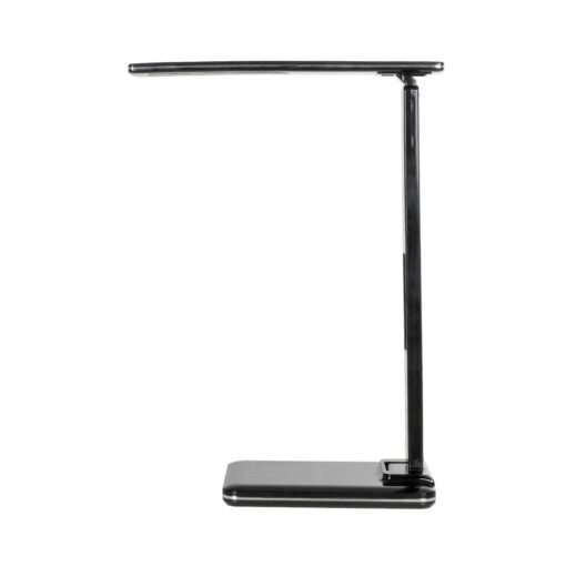 GLOBOSTAR® ZENTIME 76564 Μοντέρνο Επιτραπέζιο Φωτιστικό Γραφείου με Ασύρματη Φόρτιση 10W 2A & Ψηφιακό Ρολόι LED 3.5W 350lm 120° DC 5V με USB-C IP20 Ρυθμιζόμενο Λευκό CCT με Αφή 2700K/4500K/6000K Dimmable – Sanan SMD Chip – Μαύρο – Μ18 x Π12 x Υ40cm – 2 Χρόνια Εγγύηση