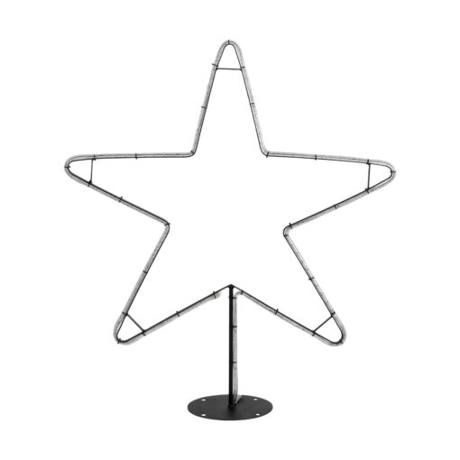 GLOBOSTAR® XMAS-STAR-SMALL Χριστουγεννιάτικο Διακοσμητικό Φωτιστικό LED 15,6W 624lm 360° AC 220-240V Αδιάβροχο IP65 Θερμό Λευκό 2700K   – Μαύρο & Διάφανο – M97 x Π25 x Υ107cm – 2 Χρόνια Εγγύηση