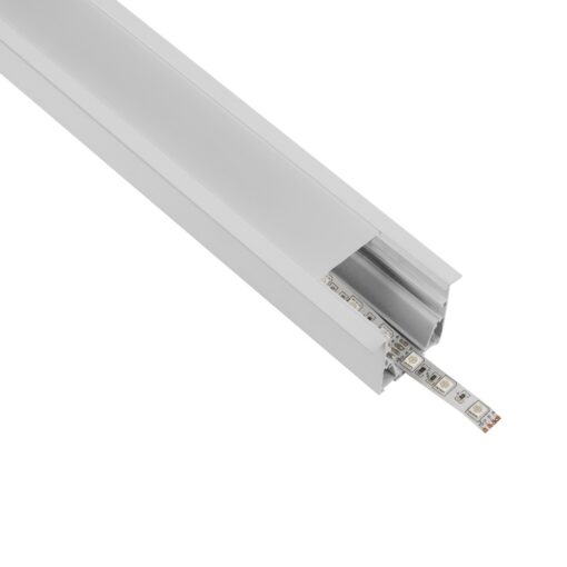 GLOBOSTAR® ALP-LINEAR RECESSA 61785-3M Χωνευτό Προφίλ Αλουμινίου με Λευκό Γαλακτερό Πατητό Κάλυμμα για Ταινίες LED IP20 – Λεικό Ματ – Μ300 x Π3.5 x Υ4cm